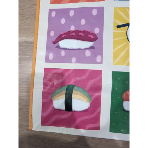 Sushi Nigri Orange Collage Shopping Bag Reusable Large Tote Gift TJMaxx New - Picture 9 of 12